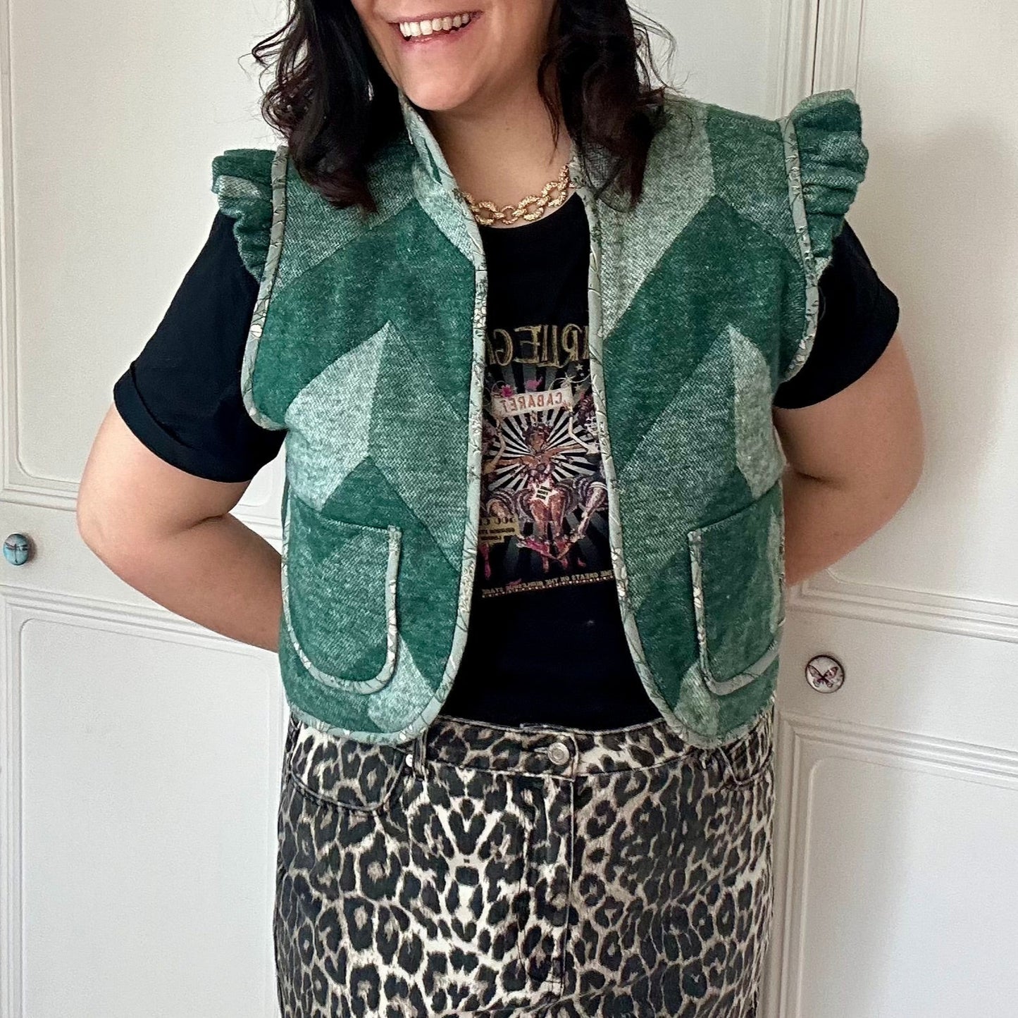 UPCYCLED WOVEN QUILTED WAISTCOAT £59.00