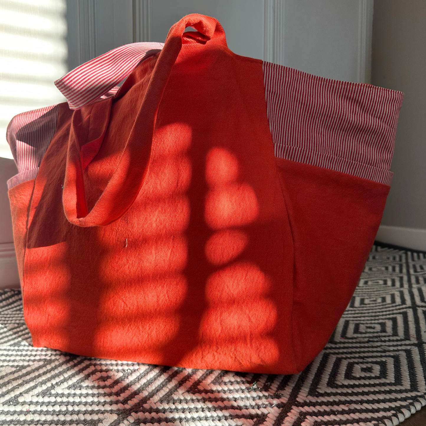 THE CITY BAG ORANGE AND RED STRIPE £59