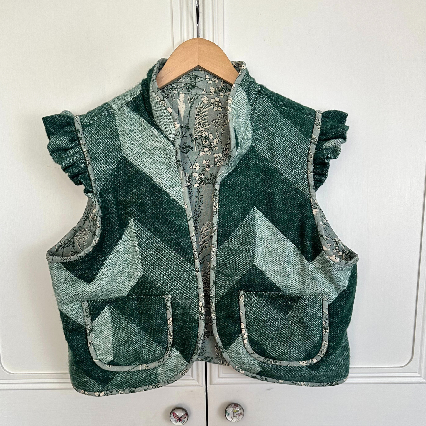 UPCYCLED WOVEN QUILTED WAISTCOAT £59.00