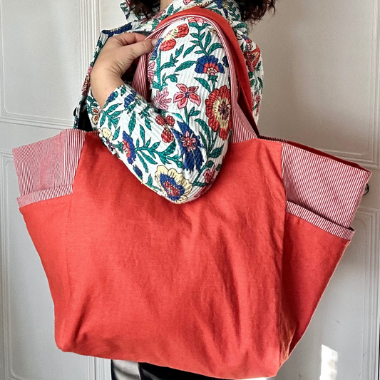 THE CITY BAG ORANGE AND RED STRIPE £59