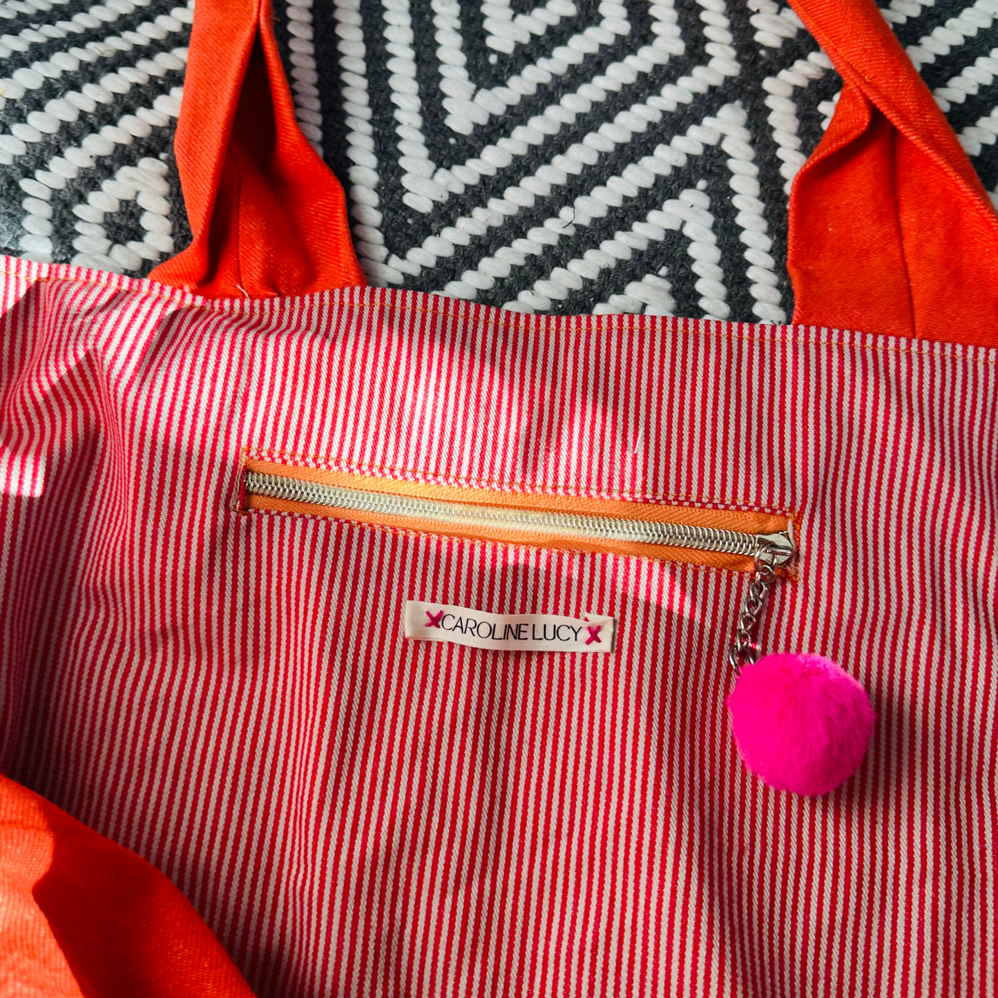 THE CITY BAG ORANGE AND RED STRIPE £59