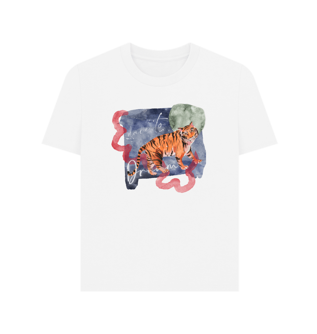 White DARE TO DREAM PRINTED T-SHIRT WHITE