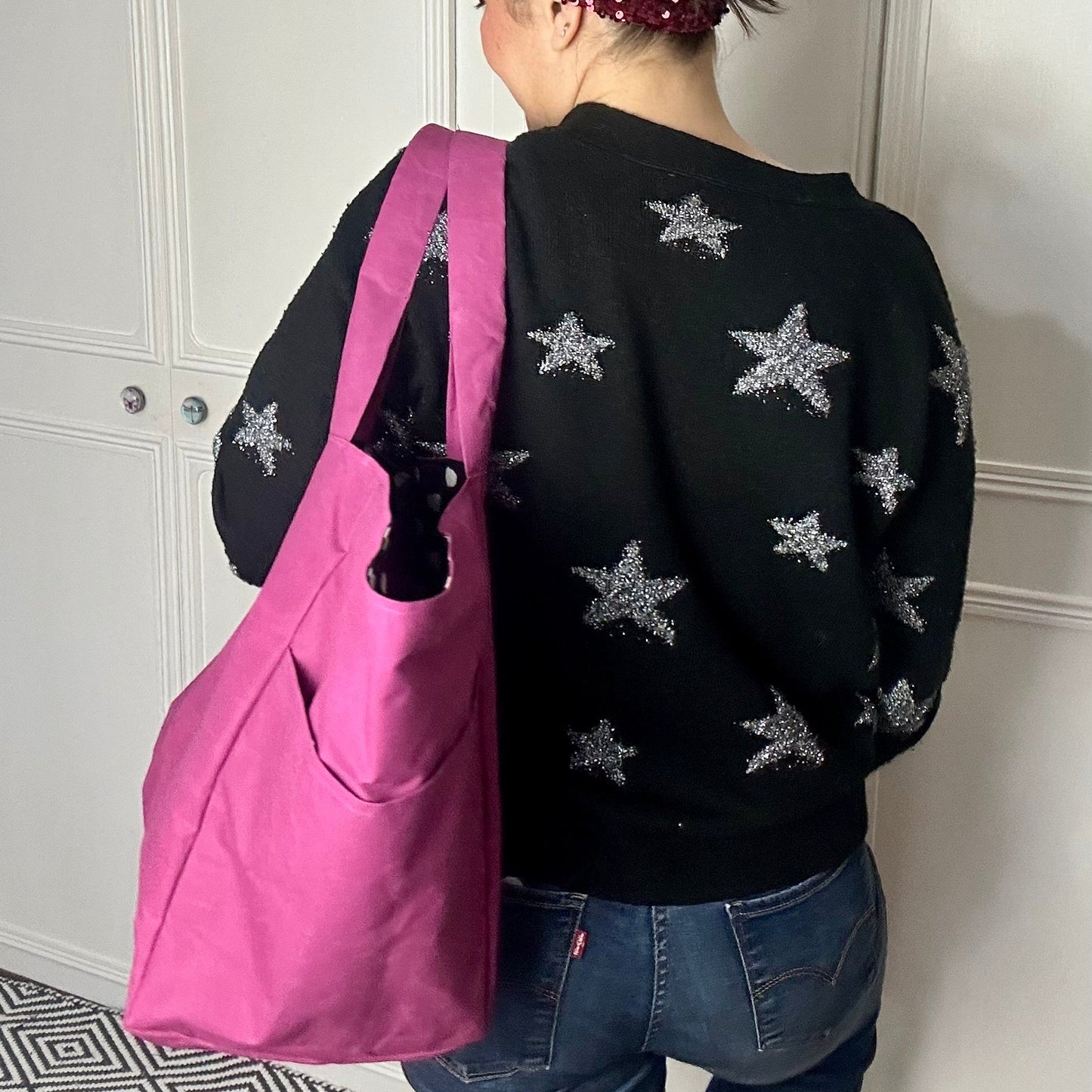 LARGE SHOPPING WEEKEND BAG IN MAGENTA