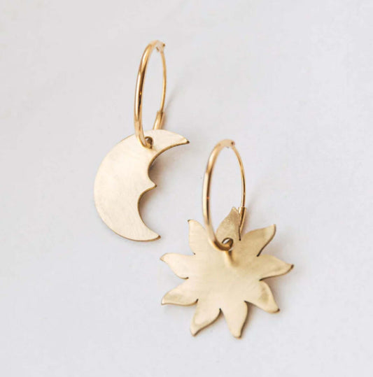 MOON AND SUN HOOP EARRINGS £19