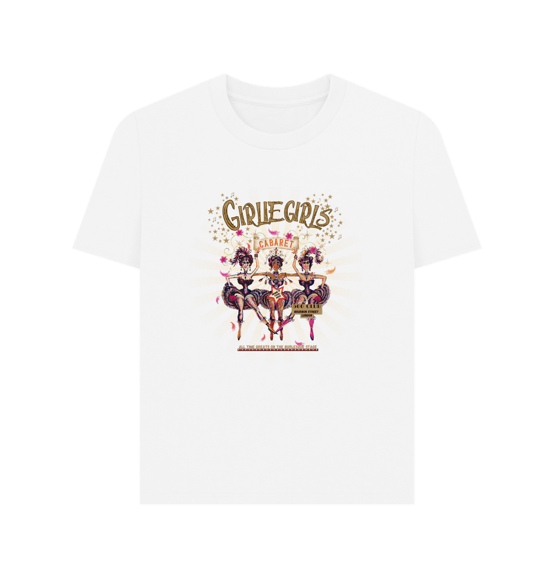 White CABARET INSPIRED BURLESQUE WHITE T-SHIRT \u00a323