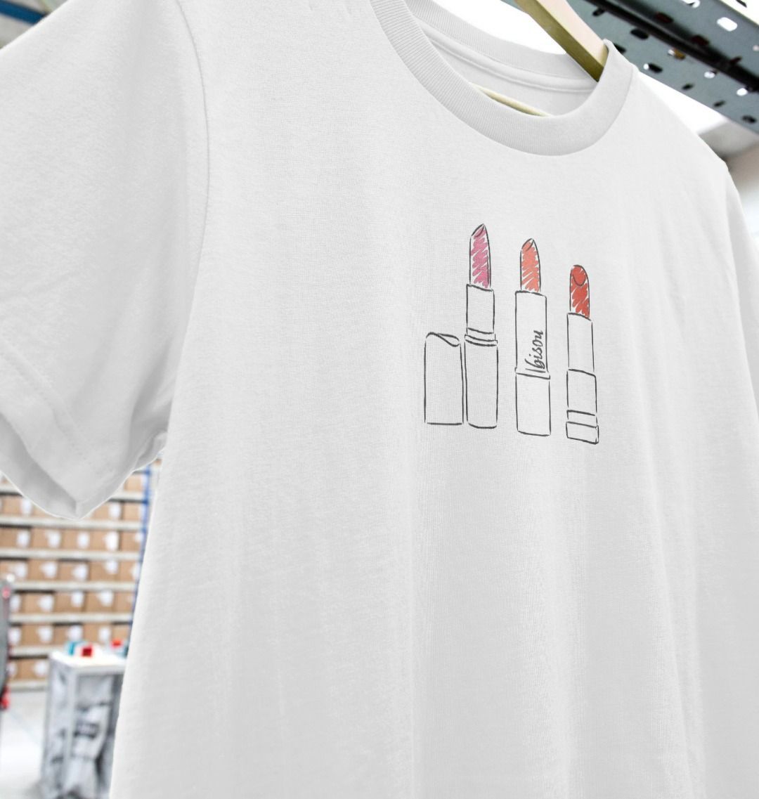 BISOU LIPSTICK WHITE PRINTED T-SHIRT £22